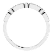14K White 1/10 CTW Natural Diamond Stackable Ring by Brand Name