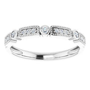 14K White 1/10 CTW Natural Diamond Stackable Ring by Brand Name