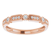 14K Rose 1/10 CTW Natural Diamond Stackable Ring