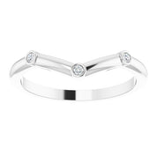 Platinum .03 CTW Natural Diamond Stackable  V Ring