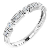 14K White 1/10 CTW Natural Diamond Stackable Ring by Brand Name