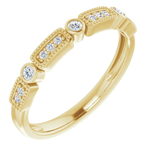 14K Yellow 1/10 CTW Natural Diamond Stackable Ring