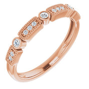 14K Rose 1/10 CTW Natural Diamond Stackable Ring