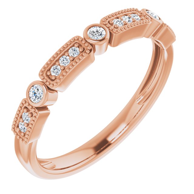 14K Rose 1/10 CTW Natural Diamond Stackable Ring