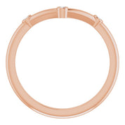 14K Rose .03 CTW Natural Diamond Stackable V Ring