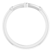 Platinum .03 CTW Natural Diamond Stackable  V Ring