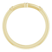 14K Yellow .03 CTW Natural Diamond Stackable  V Ring