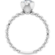 Sterling Silver 9/10 CTW Natural Diamond Family Beaded Stackable Ring