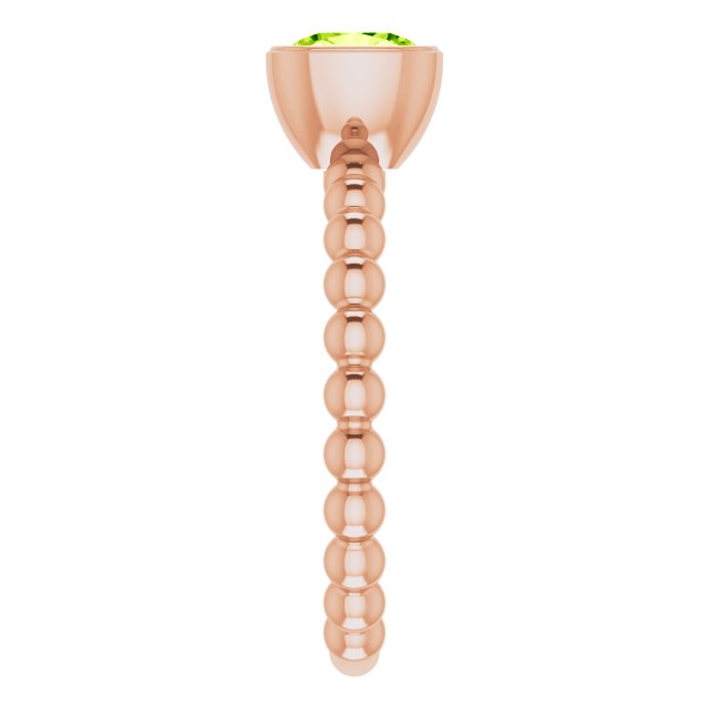 14K Rose Natural Peridot Family Stackable Ring