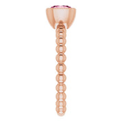 14K Rose Natural Pink Tourmaline Family Stackable Ring