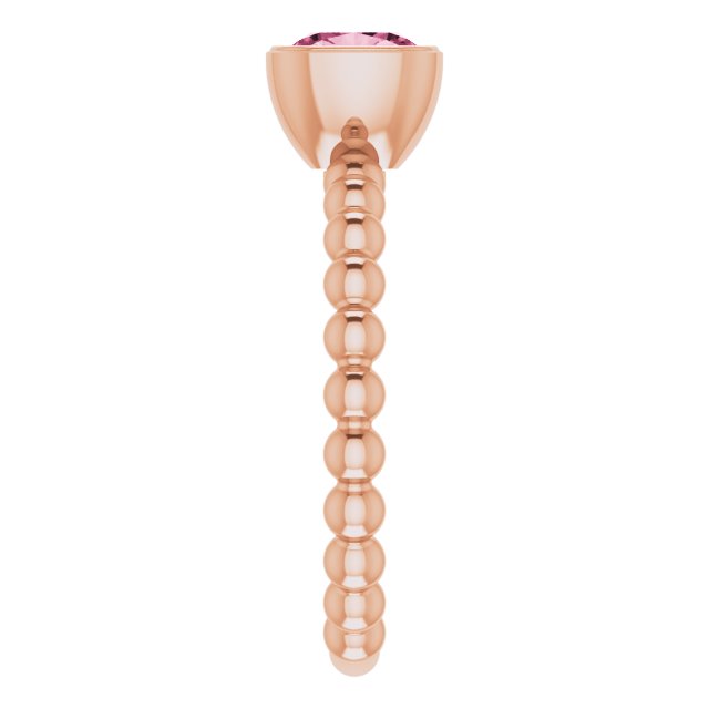 14K Rose Natural Pink Tourmaline Family Stackable Ring