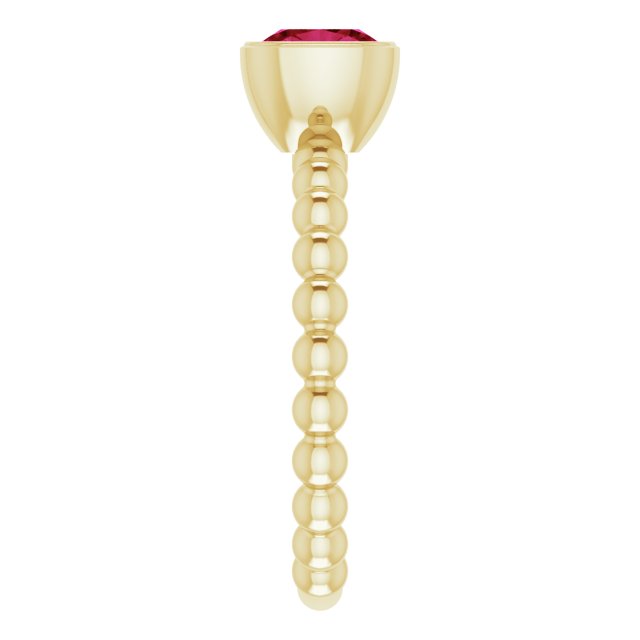 14K Yellow Lab-Grown Ruby Family Stackable Ring