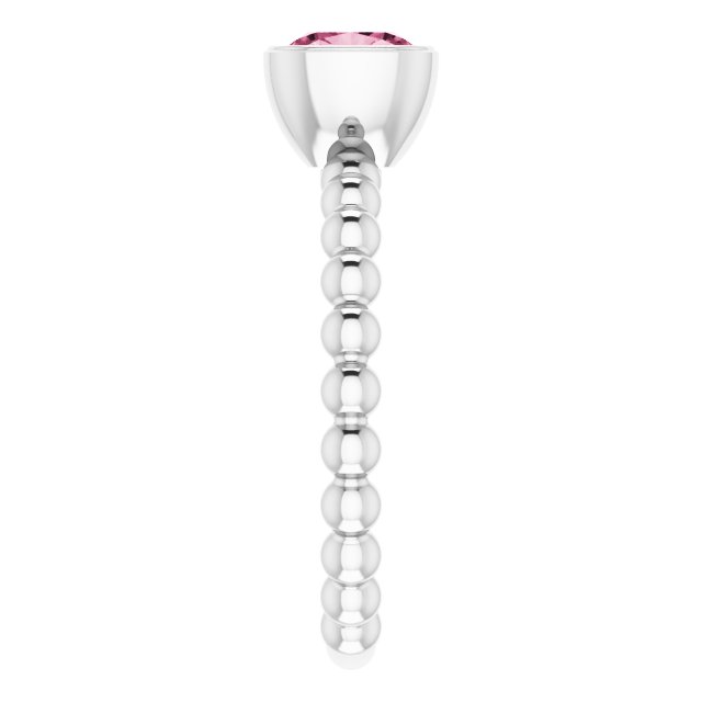 Sterling Silver Natural Pink Tourmaline Family Stackable Ring