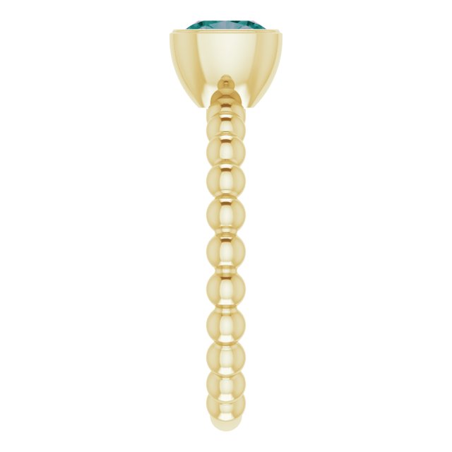 14K Yellow Lab-Grown Alexandrite Family Stackable Ring