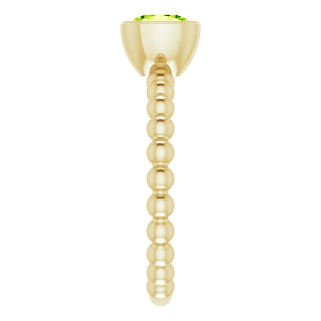 14K Yellow Natural Peridot Family Stackable Ring