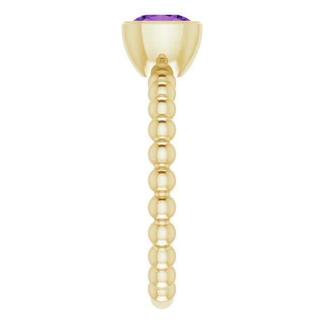 14K Yellow Natural Amethyst Family Stackable Ring