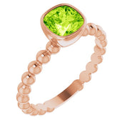 14K Rose Natural Peridot Family Stackable Ring