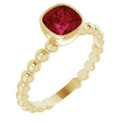 14K Yellow Lab-Grown Ruby Family Stackable Ring