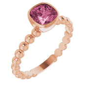14K Rose Natural Pink Tourmaline Family Stackable Ring
