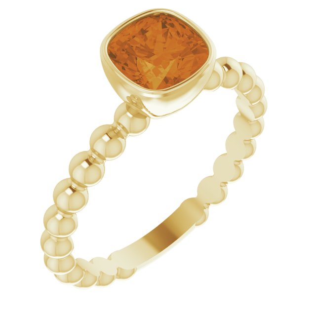 14K Yellow Natural Citrine Family Stackable Ring