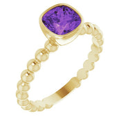 14K Yellow Natural Amethyst Family Stackable Ring