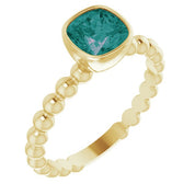 14K Yellow Lab-Grown Alexandrite Family Stackable Ring