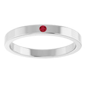 Sterling Silver Lab-Grown Ruby Family Stackable Ring