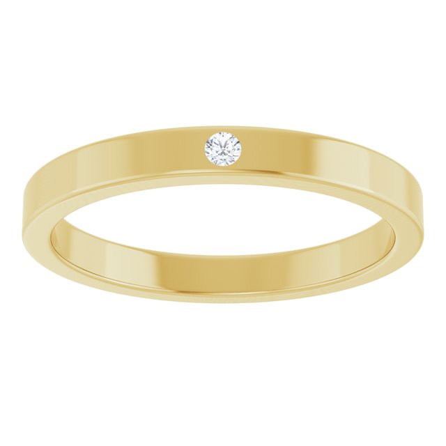 14K Yellow Natural White Sapphire Family Stackable Ring