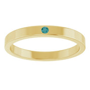 14K Yellow Natural Alexandrite Family Stackable Ring