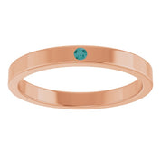14K Rose Natural Alexandrite Family Stackable Ring