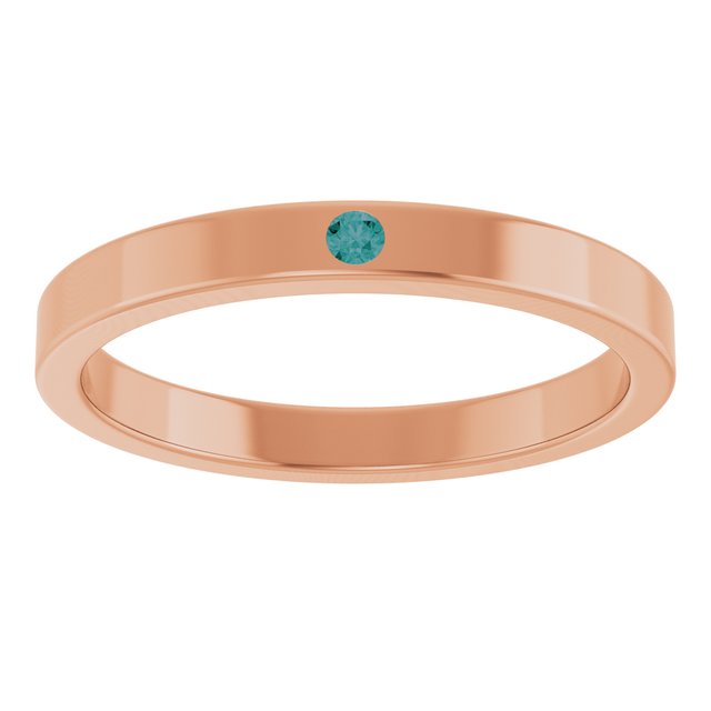 14K Rose Natural Alexandrite Family Stackable Ring