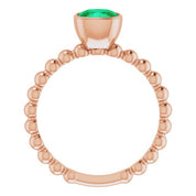 14K Rose Lab-Grown Emerald Family Stackable Ring