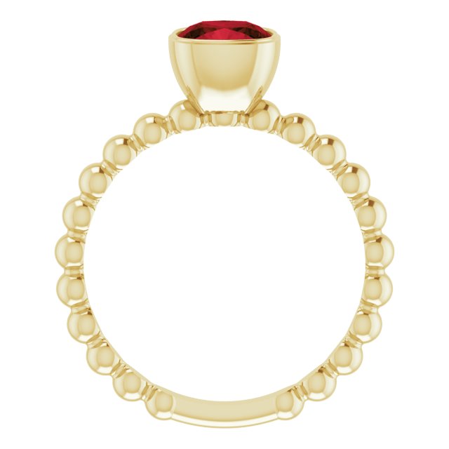 14K Yellow Natural Mozambique Garnet Family Stackable Ring