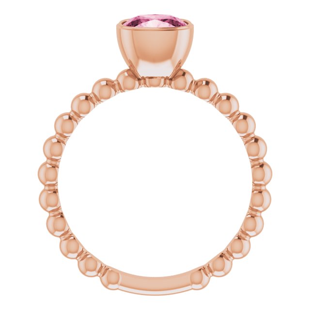 14K Rose Natural Pink Tourmaline Family Stackable Ring