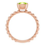 14K Rose Natural Peridot Family Stackable Ring