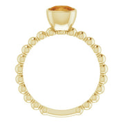 14K Yellow Natural Citrine Family Stackable Ring