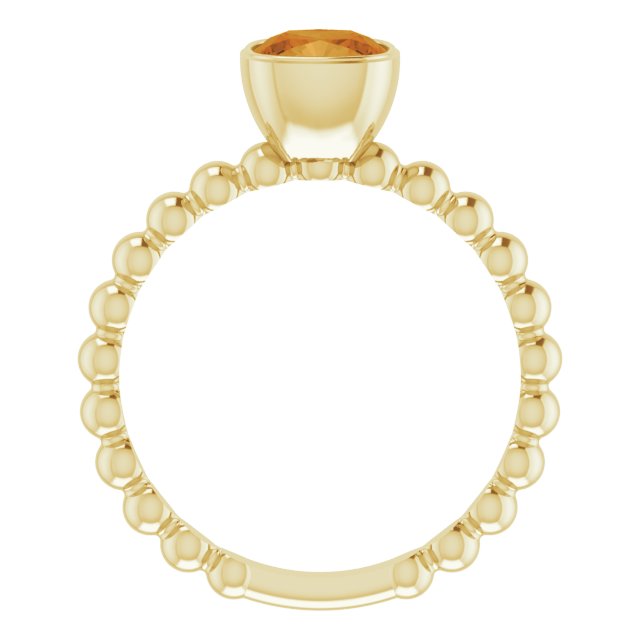 14K Yellow Natural Citrine Family Stackable Ring