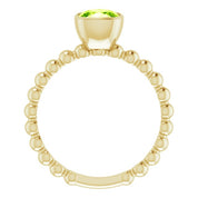 14K Yellow Natural Peridot Family Stackable Ring
