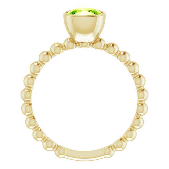 14K Yellow Natural Peridot Family Stackable Ring