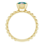 14K Yellow Lab-Grown Alexandrite Family Stackable Ring