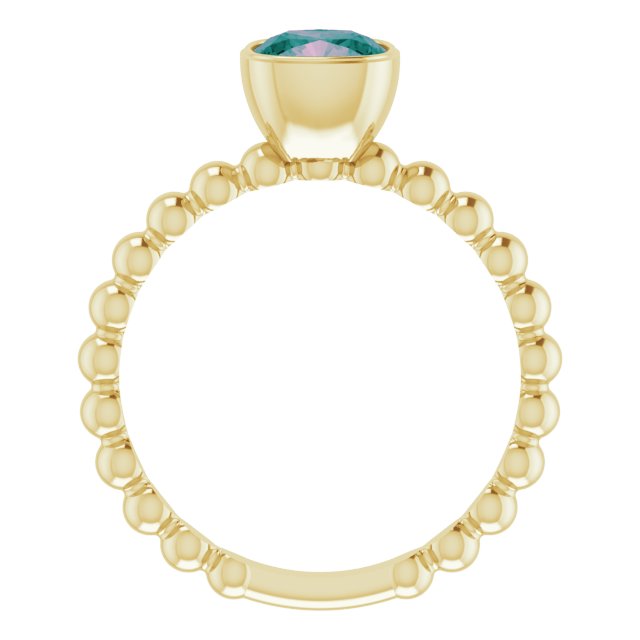 14K Yellow Lab-Grown Alexandrite Family Stackable Ring