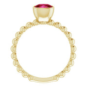 14K Yellow Lab-Grown Ruby Family Stackable Ring