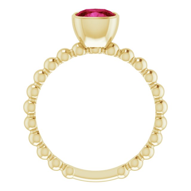14K Yellow Lab-Grown Ruby Family Stackable Ring