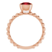 14K Rose Natural Mozambique Garnet Family Stackable Ring