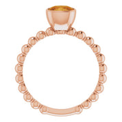 14K Rose Natural Citrine Family Stackable Ring