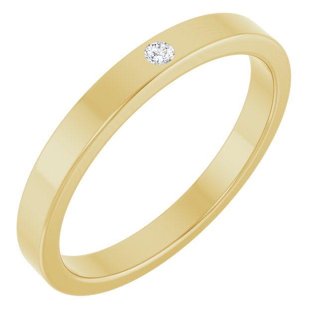 14K Yellow Natural White Sapphire Family Stackable Ring