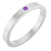 Sterling Silver Natural Amethyst Family Stackable Ring