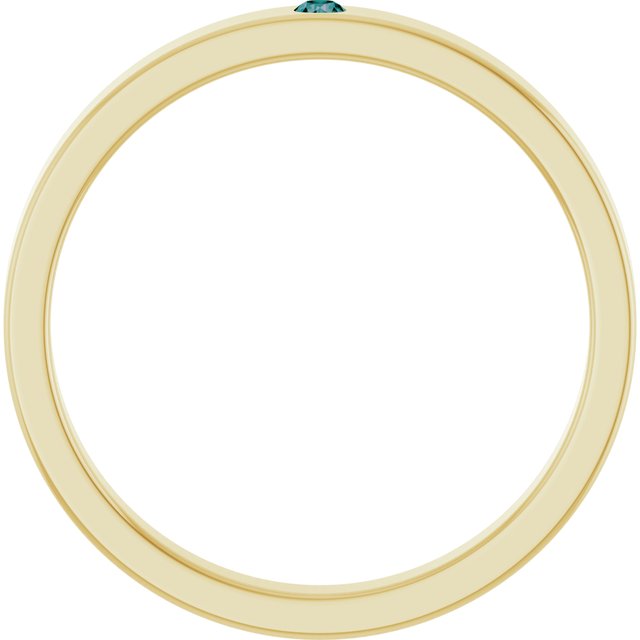 14K Yellow Natural Alexandrite Family Stackable Ring