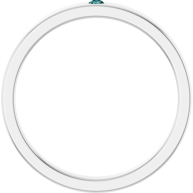 14K White Natural Alexandrite Family Stackable Ring