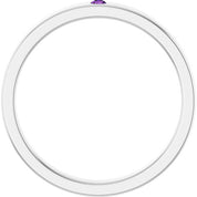 Sterling Silver Natural Amethyst Family Stackable Ring